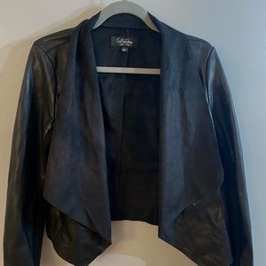 Faux leather and suede jacket